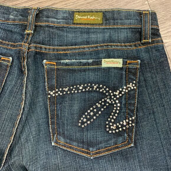 David Kahn Nikki Jeans Size 29 Bootcut Jeweled Pockets Stretch Low Mid Rise - Picture 7 of 11